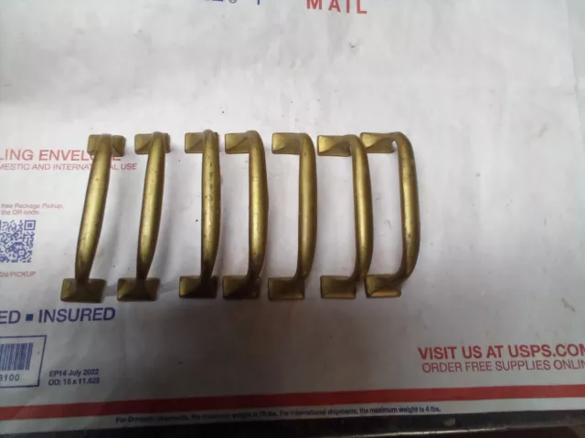 Lot of 7 Brass Drawer Handles Solid Cabinet handles