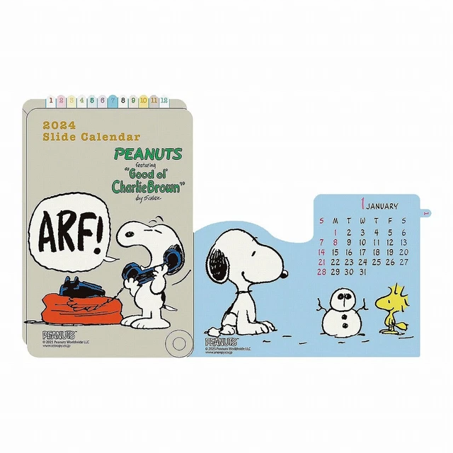 2024 DESK SLIDE Calendar APJ Snoopy 33.99 PicClick