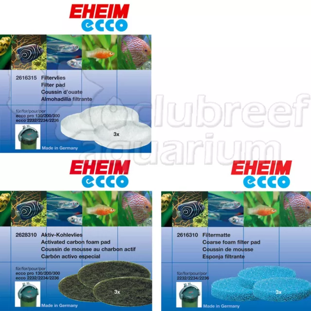 Eheim Easy Ecco 2232/2234//2236 Pro 130/200/300 Fine Coarse Carbon Filter Pad