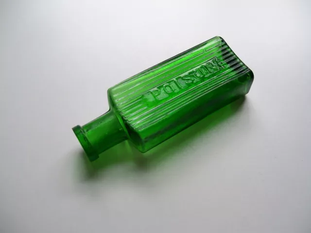 SUPER SMALL EMERALD GREEN RECTANGULAR POISON - embossed POISON only
