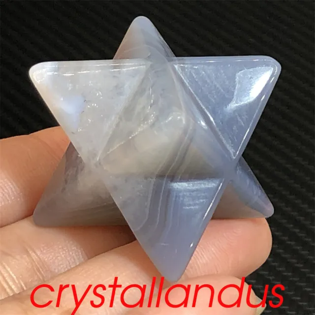 1pc Natural Grey agate Merkaba Star Quartz Crystal Skull Gem Reiki Healing 1.5"