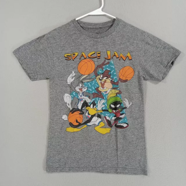 Space Jam T Shirt Mens XS Gray Bugs Bunny Taz Daffy Marvin