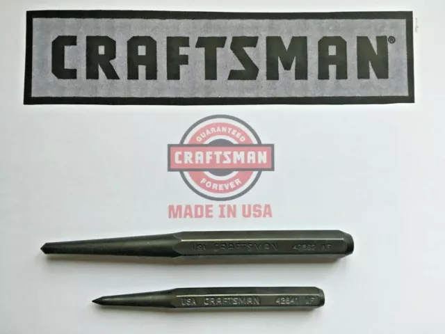 $COMBO$ CRAFTSMAN 42862 1/2 Center Punch & 42841 3/8 Prick Punch  MADE IN USA