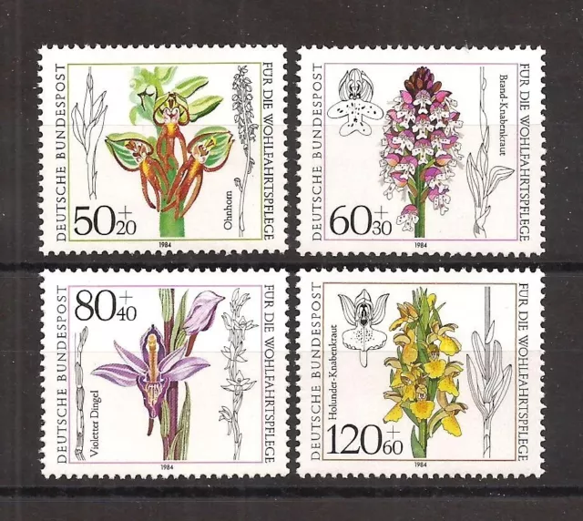 [D8420A] BRD, Germany, 1984 MNH**  Orchids, Charity Stamps