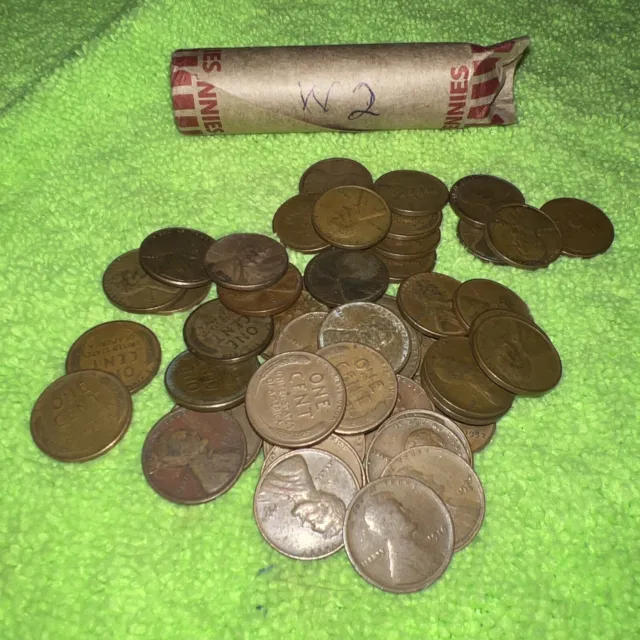 1920 Lincoln Wheat Cent Roll - Average Circulated - (50ct)