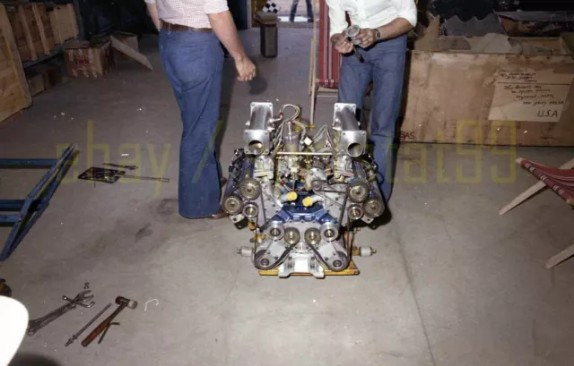 Renault Alpine Garage Scene - 1975 Watkins Glen 6 Hrs - Vtg Race Negatives x2