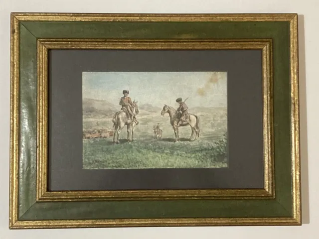 Fine 19th century watercolour painting, framed, naturalist genre scene