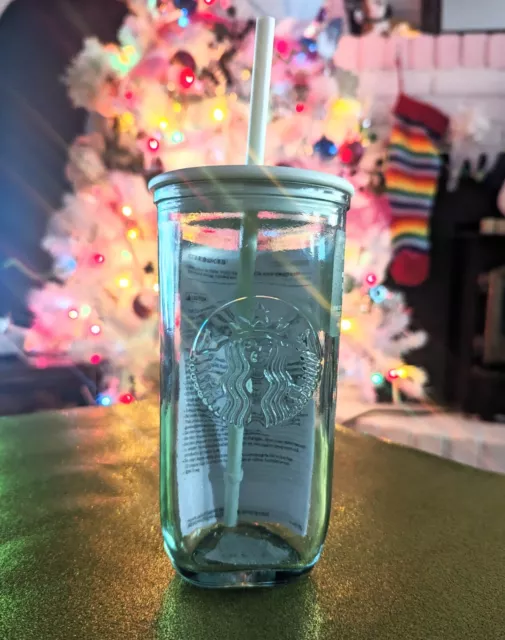NEW 2023 STARBUCKS Recycled Glass Mint Green Grande Cold Cup Tumbler  Triangle $59.00 - PicClick