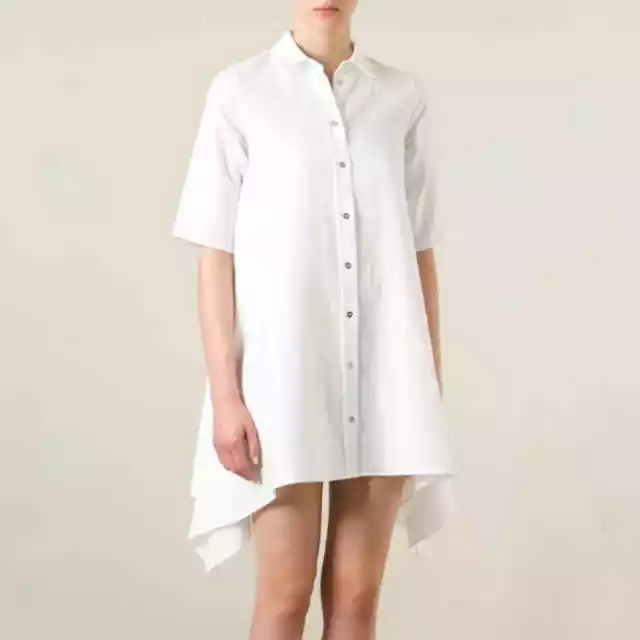 MM6 Maison Margiela White Asymmetrical Shirtdress Dress Sz IT 46 US 10