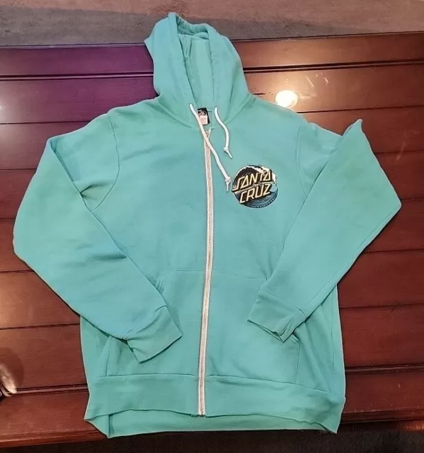 Santa Cruz Skateboards  Jacket Hoodie Mens M Blue Full Zip Hooded Logo Unisex