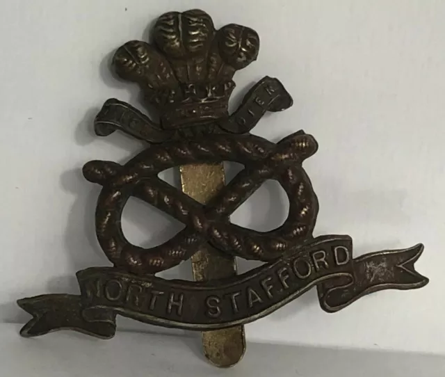 WW1 North Stafford Regiment Officers Cap Badge Genuine 5.4 x 4.1 cm's