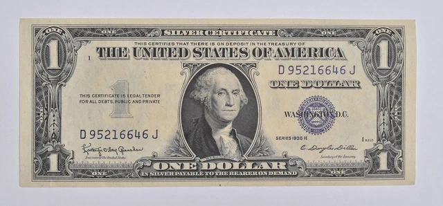 Crisp - 1935-H United States Dollar Currency $1 Silver Certificate *021