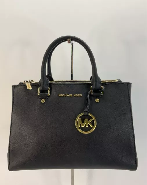 MICHAEL Michael Kors Black Leather Snap & Zip Multi Compartment Handbag