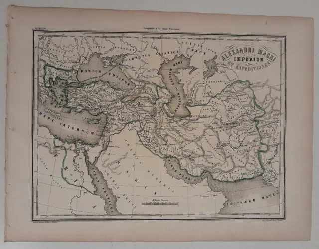 Carta dell'impero e spedizioni di Alessandro Magno_Originale cartina Marmocchi