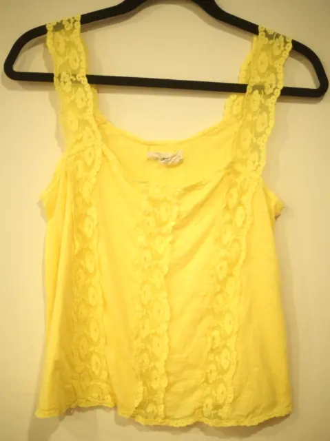 Denim & Supply Ralph Lauren Women's Small Yellow Tank Top Lace Sleeveless Summer