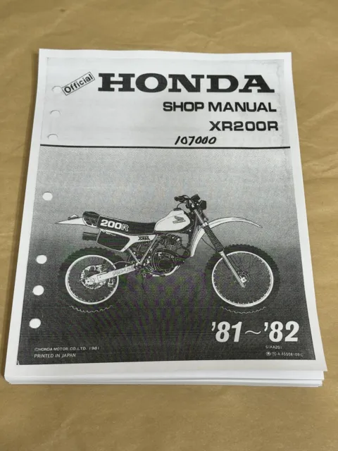 Factory Dealer Official Service Shop Repair Manual 1982 Honda XR200R XR200 R