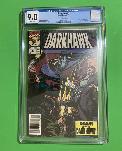 Darkhawk #1 CGC 9.0 NEWSSTAND 1st App & Origin 1991 Marvel White Pages