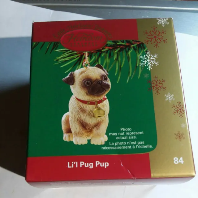 Carlton Cards Heirloom Lil Pug Pup Christmas Holiday Ornament CXOR-084N V98