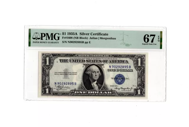 1935A $1 Silver Certificate Fr. 1608 - PMG 67 EPQ