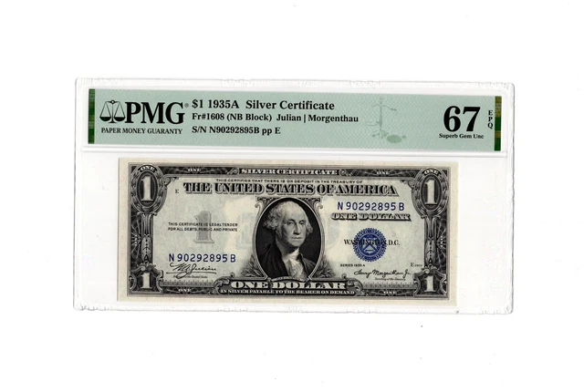 1935A $1 Silver Certificate Fr. 1608 - PMG 67 EPQ