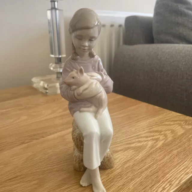 Lladro Figurine - Girl With Pig