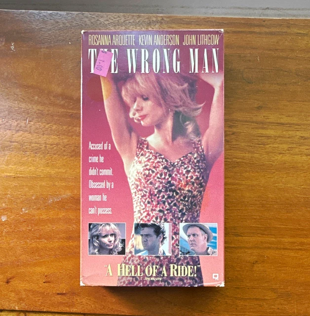 REPUBLIC PICTURES THE Wrong Man VHS R NTSC Jim Mcbride Rosanna Arquette ...