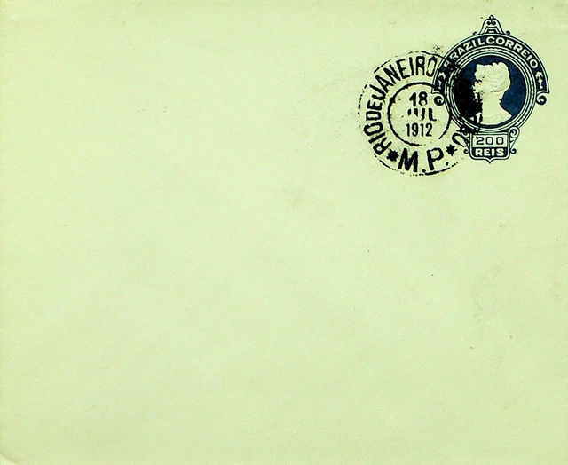 Sephil Brazil 1912 Vor WWI Rio De Janeiro Stempel 200 Reis Ps Umschlag