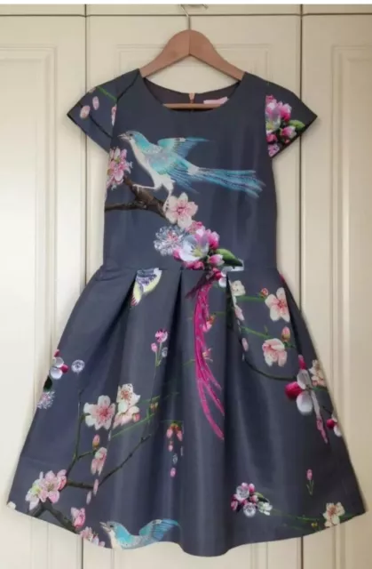 TED BAKER ZALDANA Flight of the Orient Grey Bird Print Skater