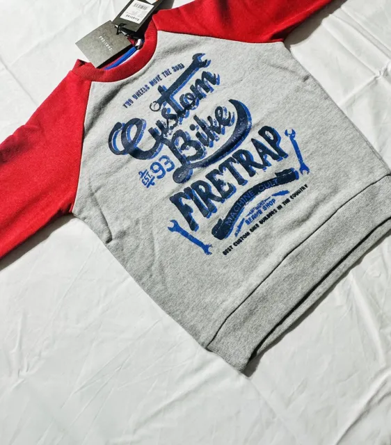 Jungen True Red Firetrap Sweatshirt 6-7 (Uk) Uvp £36 Brandneu Mit Etikett Kostenloser Versand!