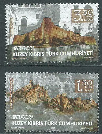 Tema Europa 2017 Chipre Turco Yvert 791/92 ** Mnh Castillos