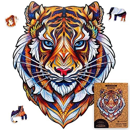 Original Wooden Jigsaw Puzzles - Lovely Tiger, 700 pcs, Royal Size 17.7"x22",