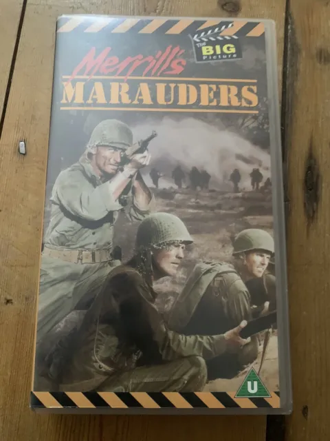 Merrill`s Marauders RARE OOP VHS tape - Jeff Chandler Classic 1962 WW2 War film!