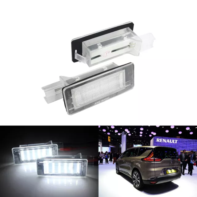 2x For Renault Captur Scenic Espace Canbus LED Licence Number Plate Light Lamps