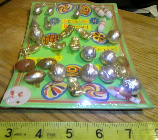 Vintage display card 1c sports charms #jd 216