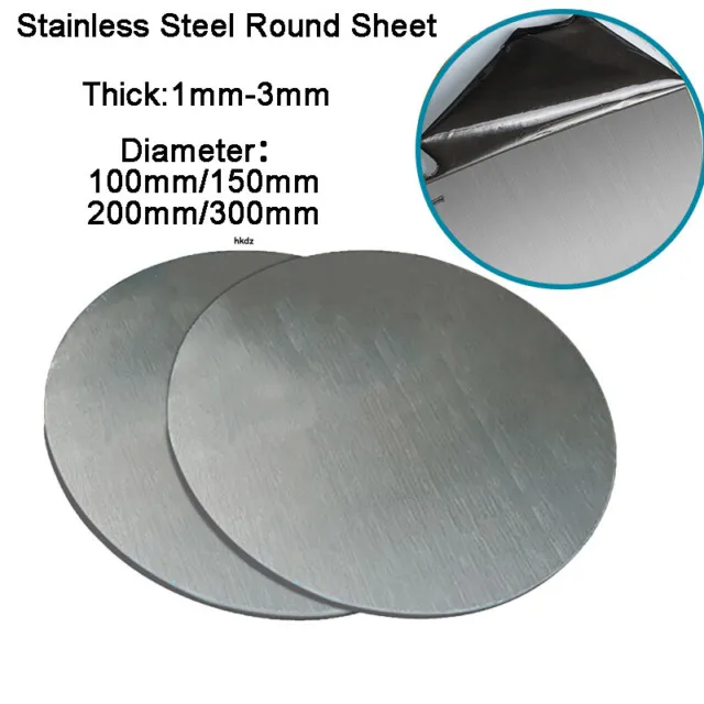 Thick 1-3mm Stainless Steel Round Sheet Disc Dia 100/150mm Metal Laser Cut Plate