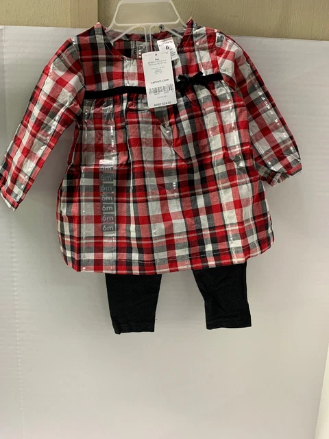 Carters 6M Plaid Dress/Shirt And  Leggings NWT