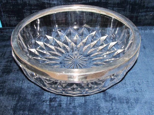 COUPE SALADIER CRISTAL taillé Val St Lambert tour métal argenté EUR 29,00 - FR