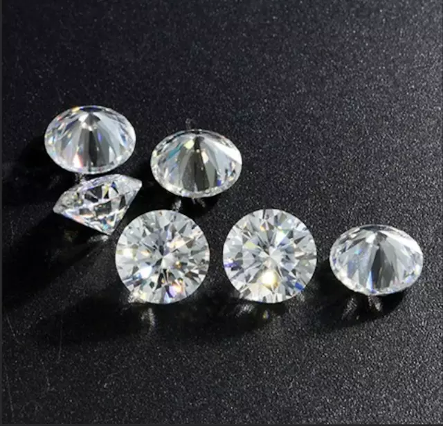 3 Pcs Loose CVD Diamond 4.50 MM Round - D to F - Color IF Clarity Certified