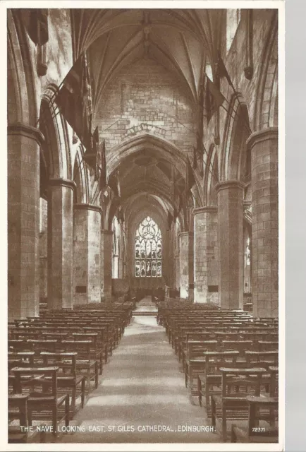 Nave looking East St. Giles Cathedral  Edinburgh 1912 Unposted Postcard