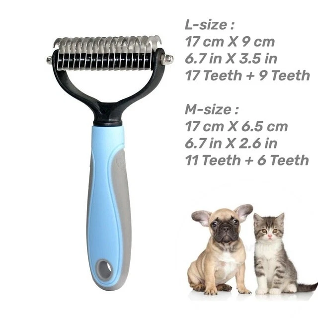 2side Dog Brush for Shedding Dematting Pet Grooming Cat Hair Undercoat Rake Comb