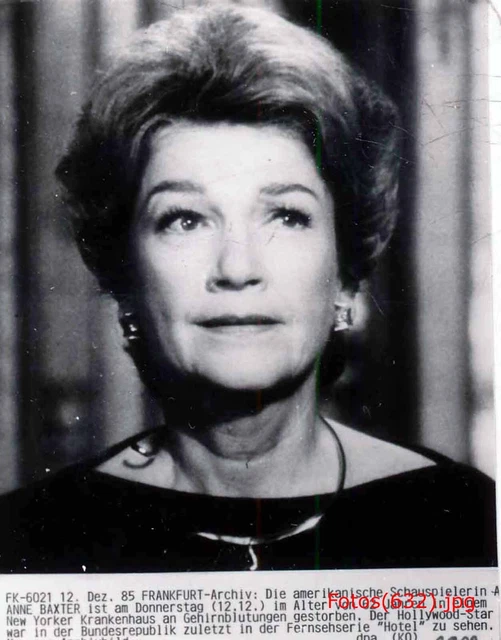 ANNE BAXTER, SCHAUSPIELERIN 2 Pressefotos versch. Grössen (4142