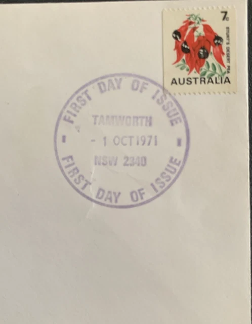 AUSTRALIA FDC 1971 2 & 7cent Sturt’s Desert Rose & 7c Queen Elizabeth ...