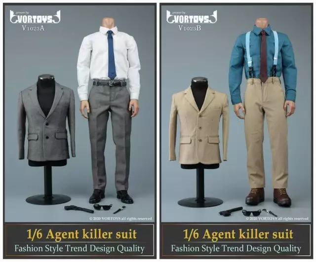 Auf Lager Vortoys V1023 1/6 Agent Killeranzug Kleidung passt 12"" männliche Figur Körper 2