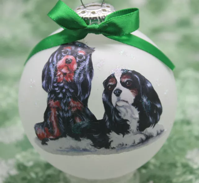 D185 Hand-made Christmas Ornament dog Cavalier King Charles Spaniel black tan