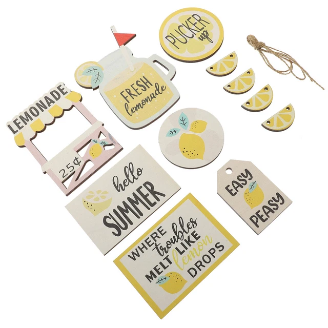 10 piezas niveles de limón Trey Decor limones pancarta limones decoración de cocina letreros