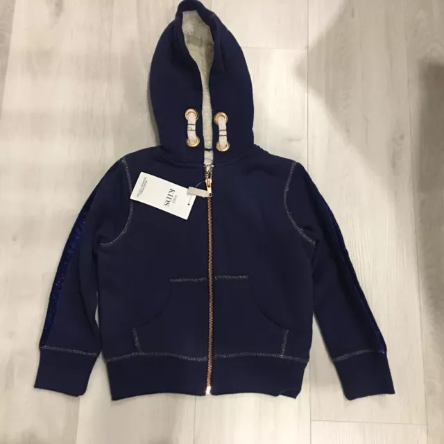 BNWT Girls Navy Blue Age Hooded Jacket Cardigan From M&S Size 5-6 Years