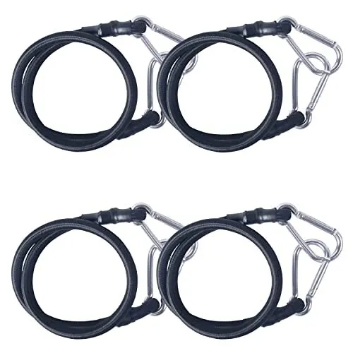 SUGMHCIM Bungee Cord with Carabiner Hook | 4 Pack Superior Rubber Heavy Duty ...