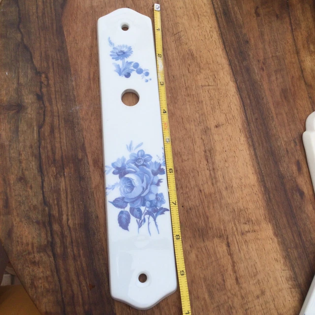 French Door Finger Push Back plate blue Rose vintage￼ Porcelain Limoge