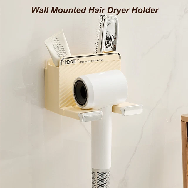 Soporte Secador de Pelo, Organización Montada en Pared, Compatible con la Mayoría