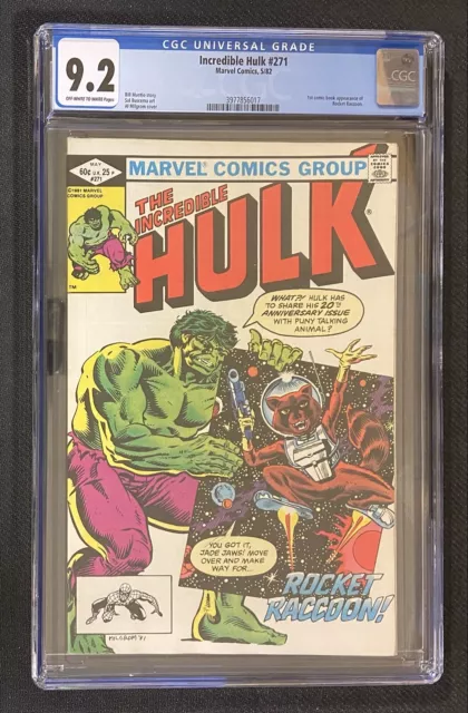 Incredible Hulk #271  CGC 9.2 1st Appearance of Rocket Raccoon! WHITE PAGES!